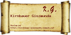 Kirnbauer Giszmunda névjegykártya